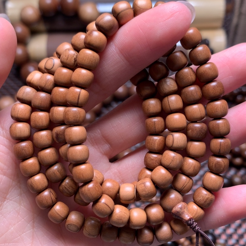 【闪购商品】檀香木手串/手链6*7*108顺纹微瑕处理价