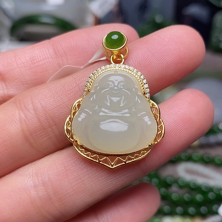 和田玉银S925镶嵌颈饰