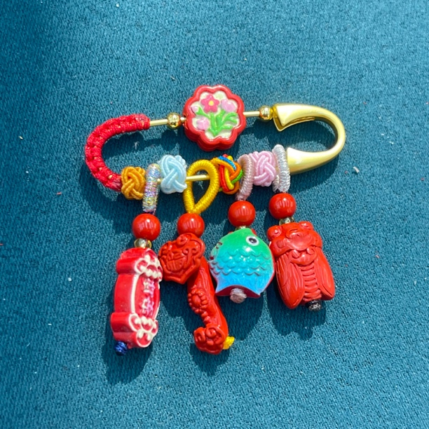 含辰砂工艺品YJ028葫芦如意安康编织别针