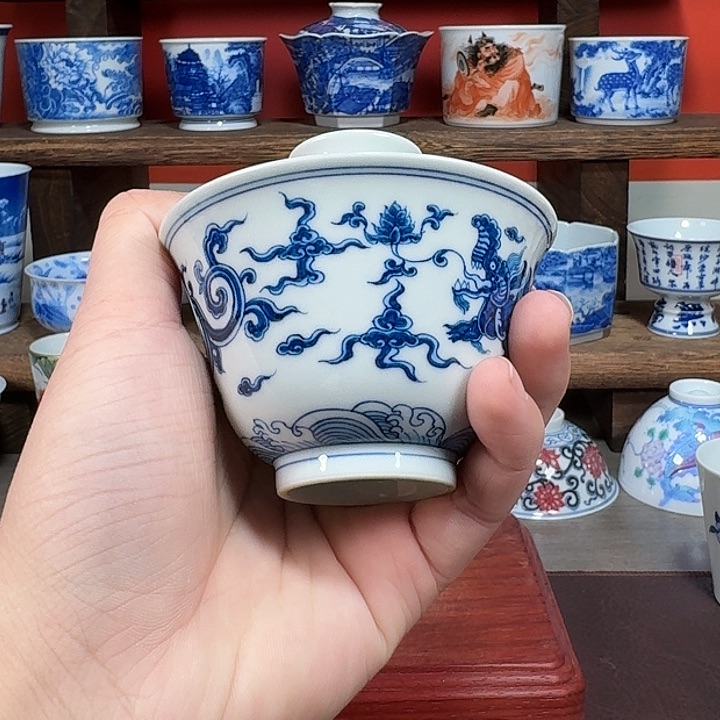 杯现代景德镇陶瓷盖碗