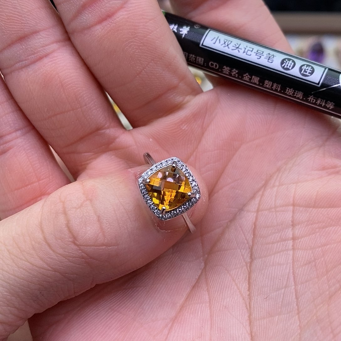 紫晶纯天然黄水晶银S925镶嵌