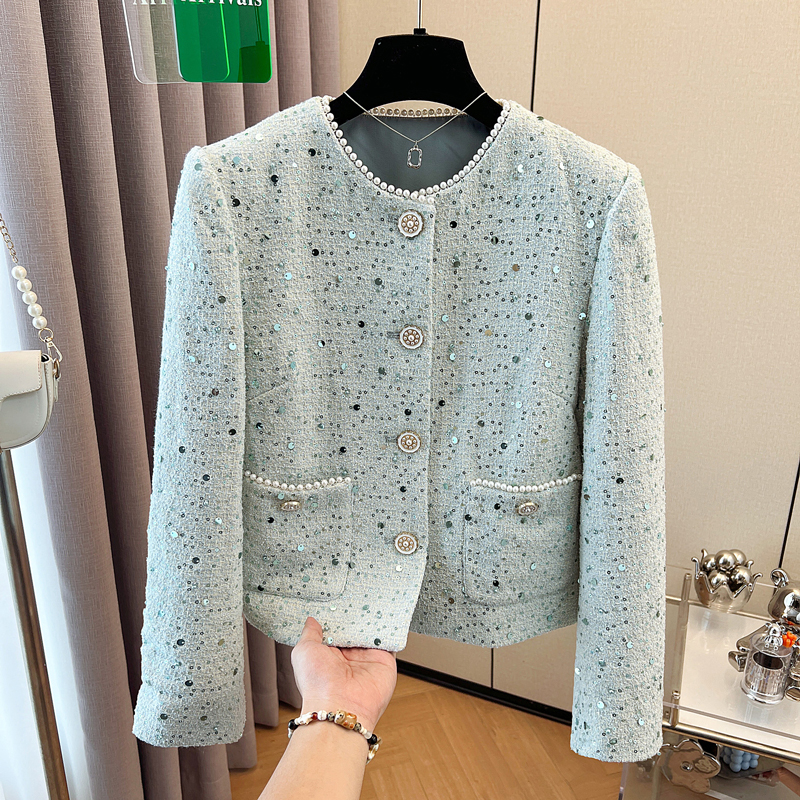 【禅意衣橱】美舒尚衣秋冬高级感重工亮片气质小香风外套女60001