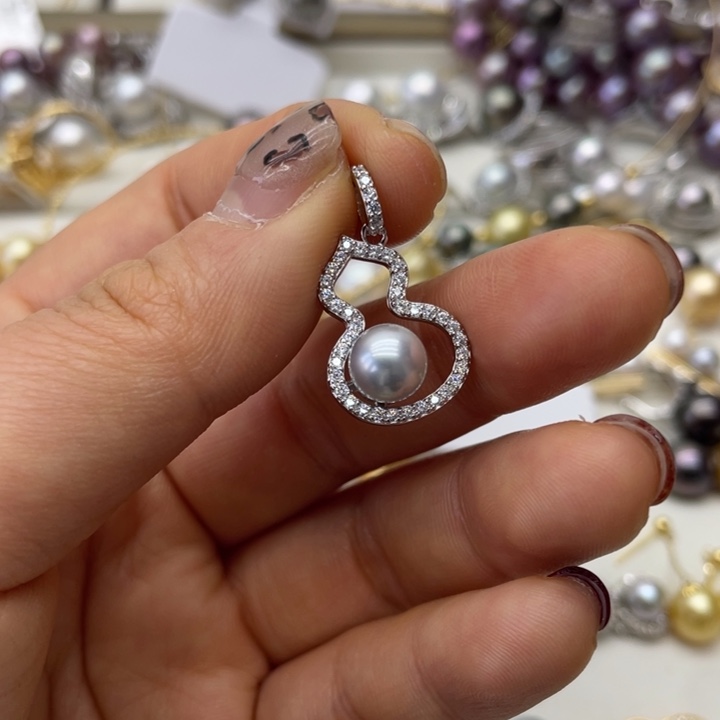 海水珍珠吊坠(不含链)银S925镶嵌