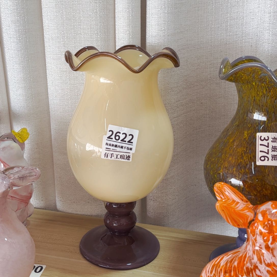 琉璃2622有手工痕迹 花瓶摆件