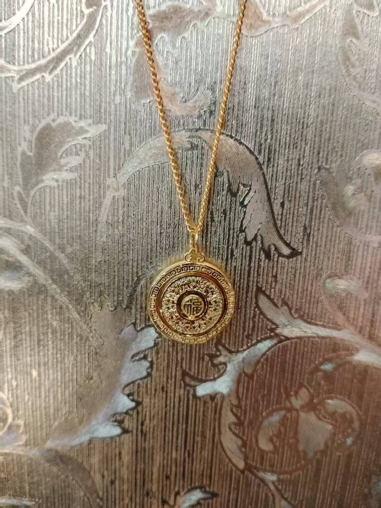 罗盘套链黄金首饰