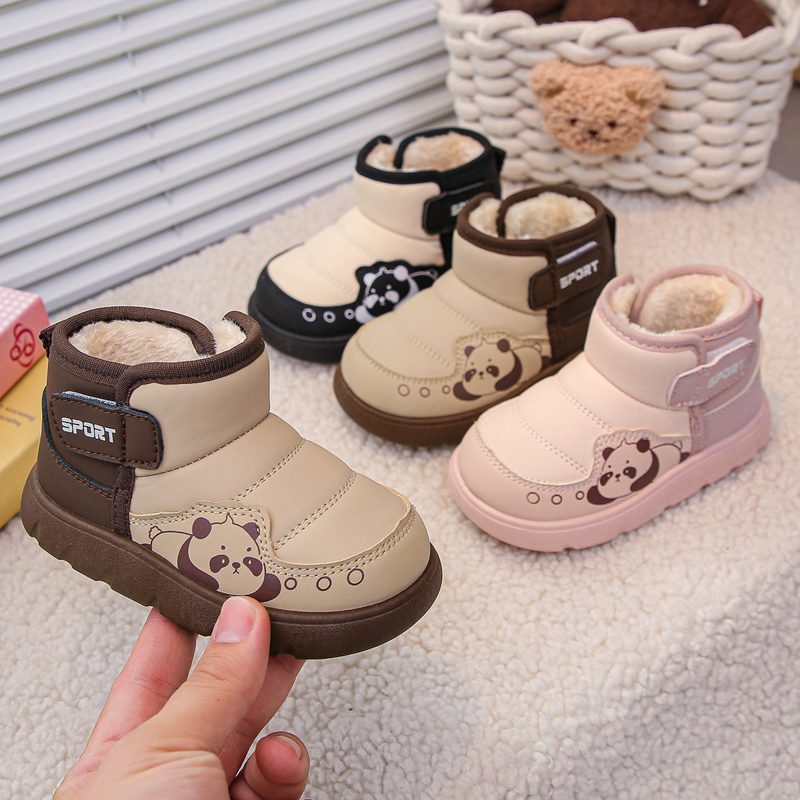 女宝宝棉鞋冬季儿童雪地靴加绒女童加厚婴儿棉靴学步保暖大棉鞋子