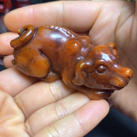 白玉菩提吊坠摆件