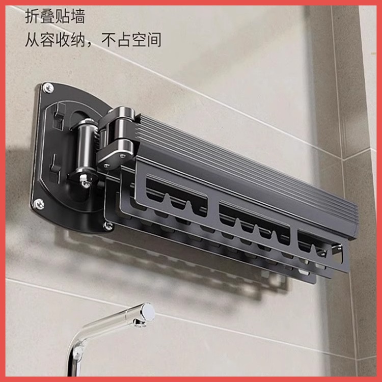 免打孔阳台家用壁挂隐形收缩晾衣杆伸缩神器晾晒隐型挂式晾衣架