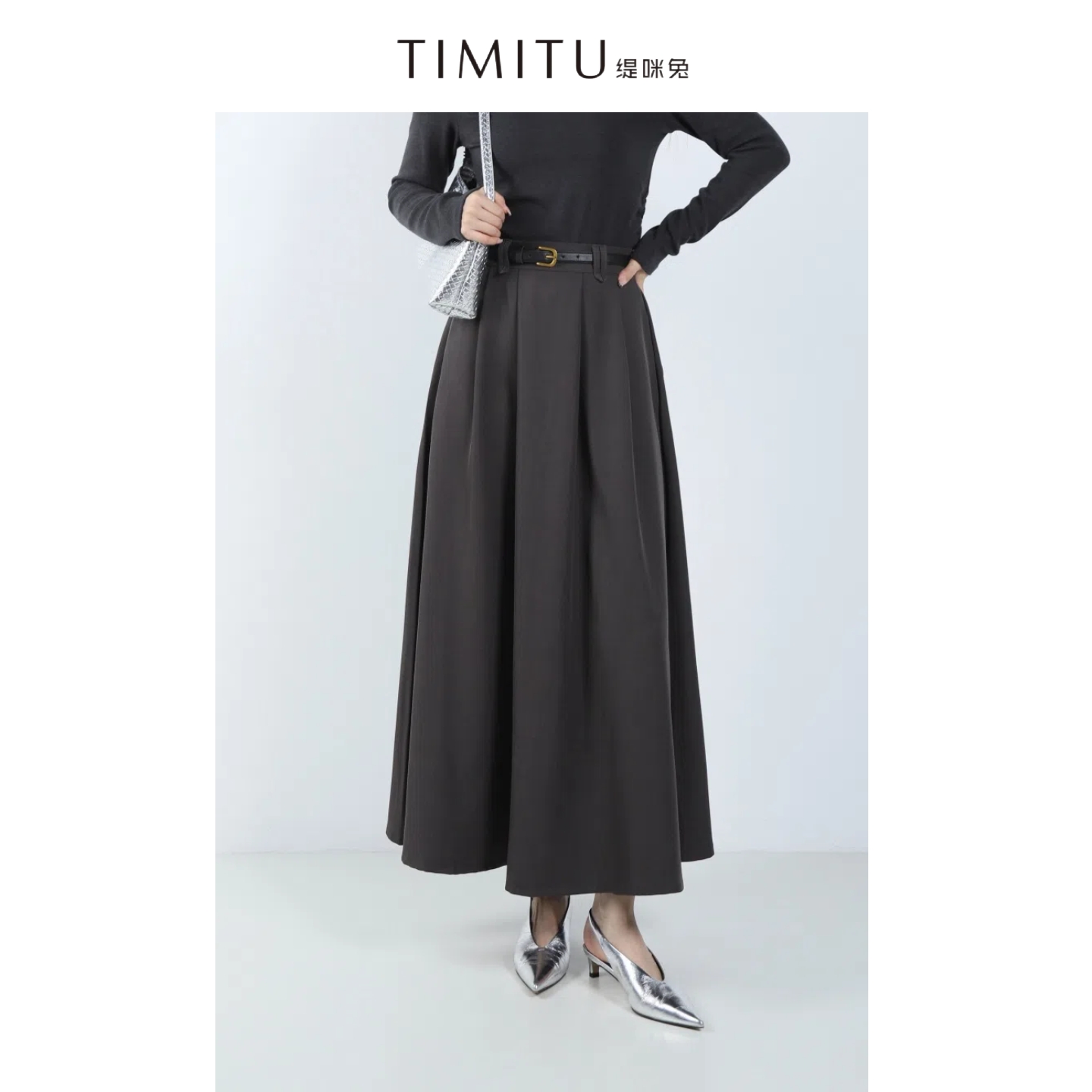 TIMITU缇咪兔MIU系西装百褶气质半身长裙34425002