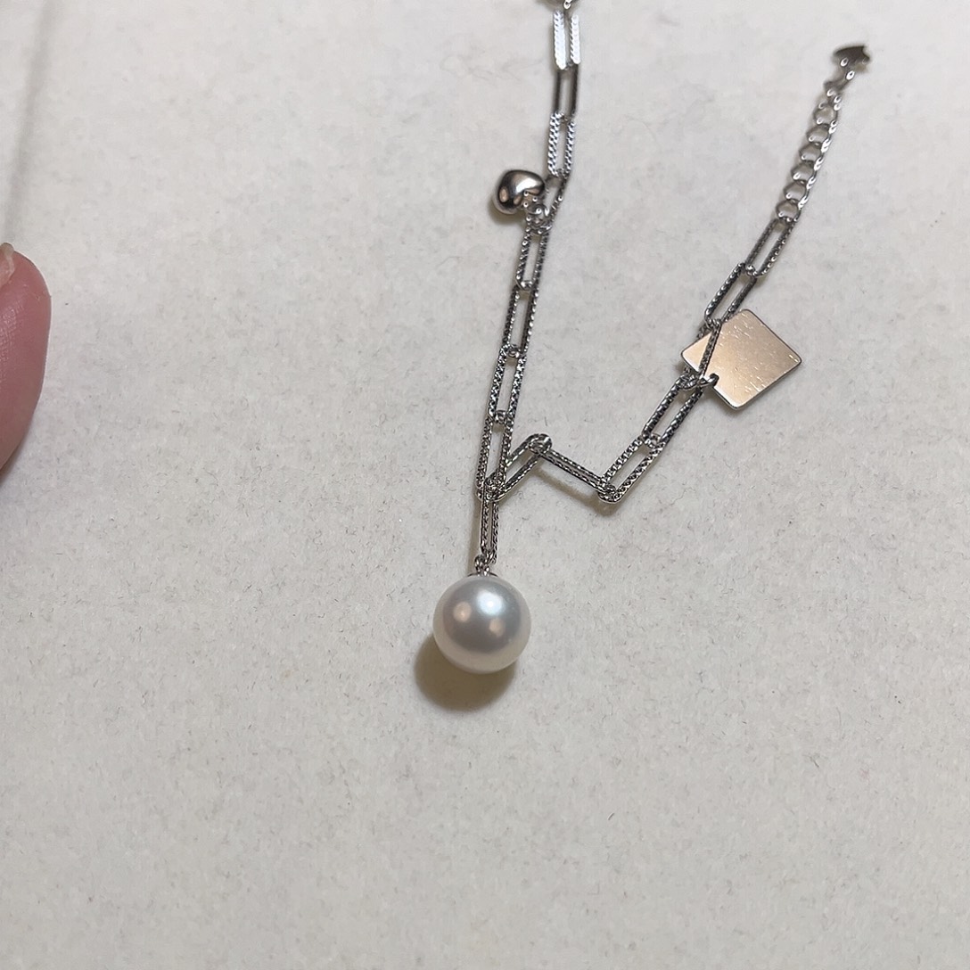 手链银S925镶嵌淡水珍珠