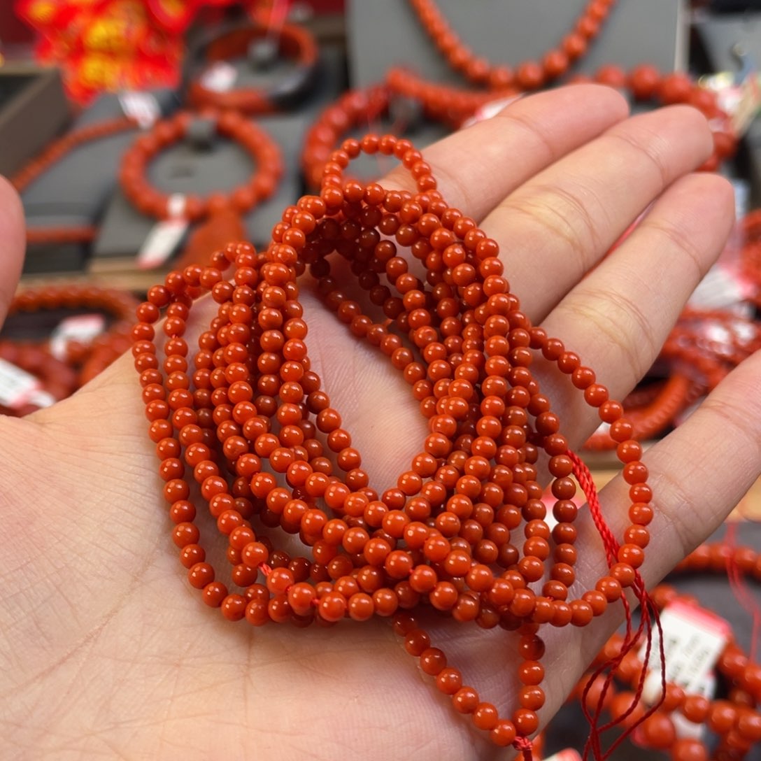 南红玛瑙两条3+mm 多圈未镶嵌龙*