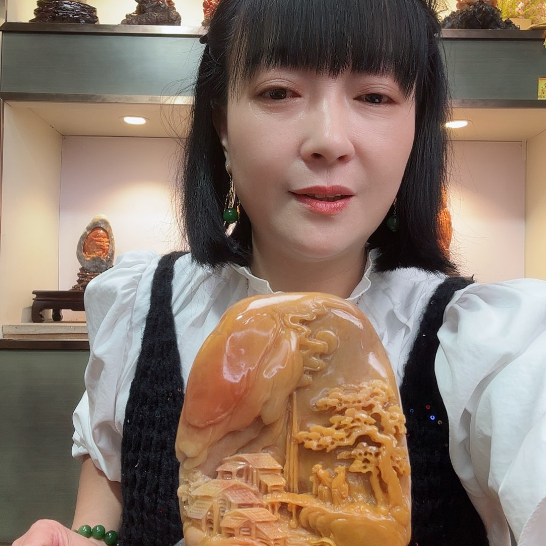 寿山石用****0昌化田黄摆件