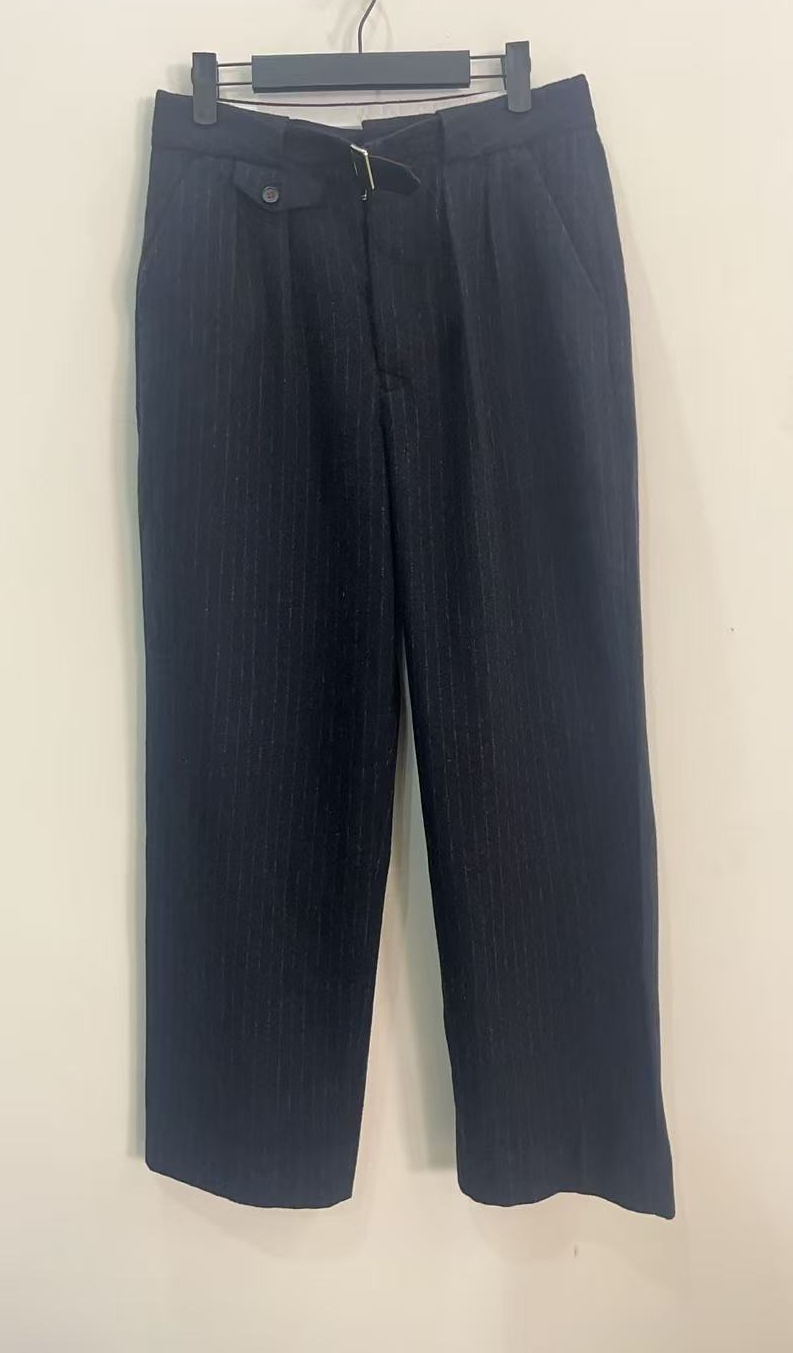 【晴川】隆驭挺括羊毛粉笔条长裤女