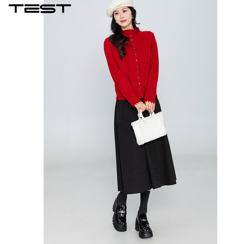 她之蝶25冬新款时尚个性细针织开衫上衣1254163