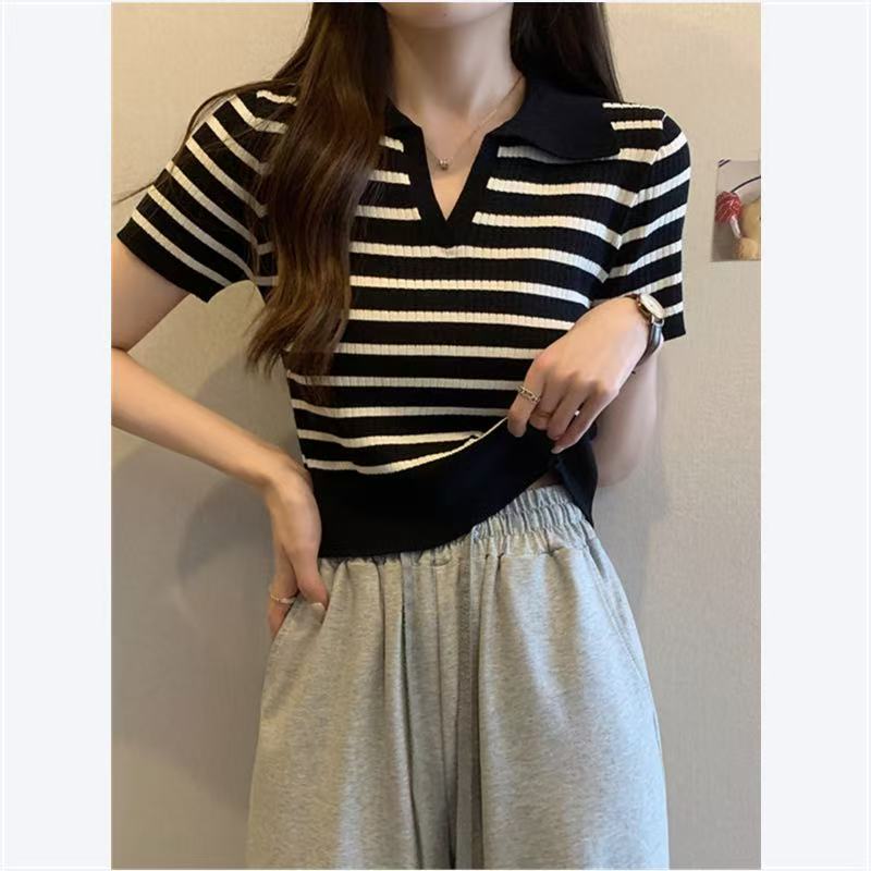 春夏女洋气上衣直播间扣号下单辣妹显瘦小众设计感