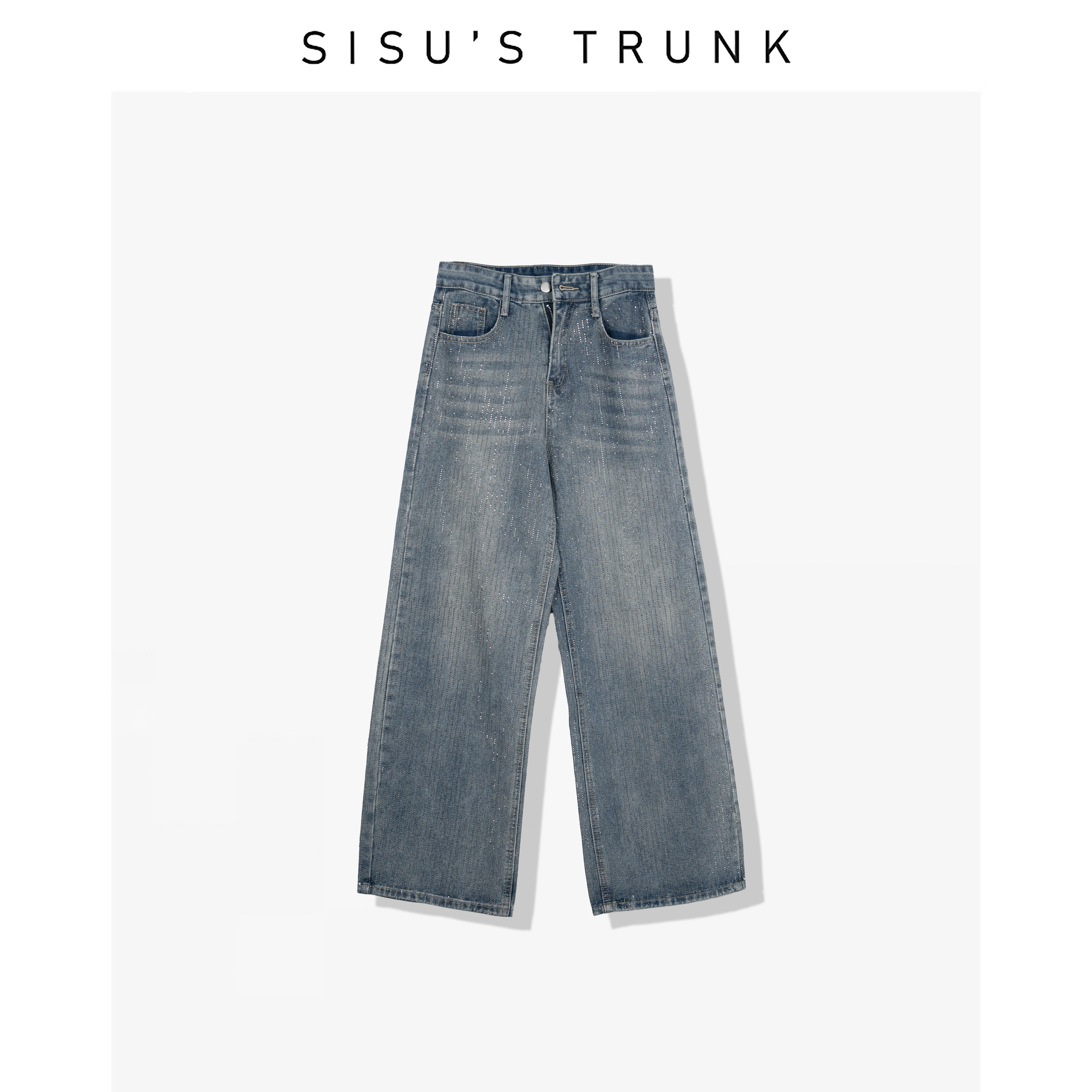 SISU 【蔚蓝之光】 轻奢设计师款宽松百搭休闲时尚牛仔裤