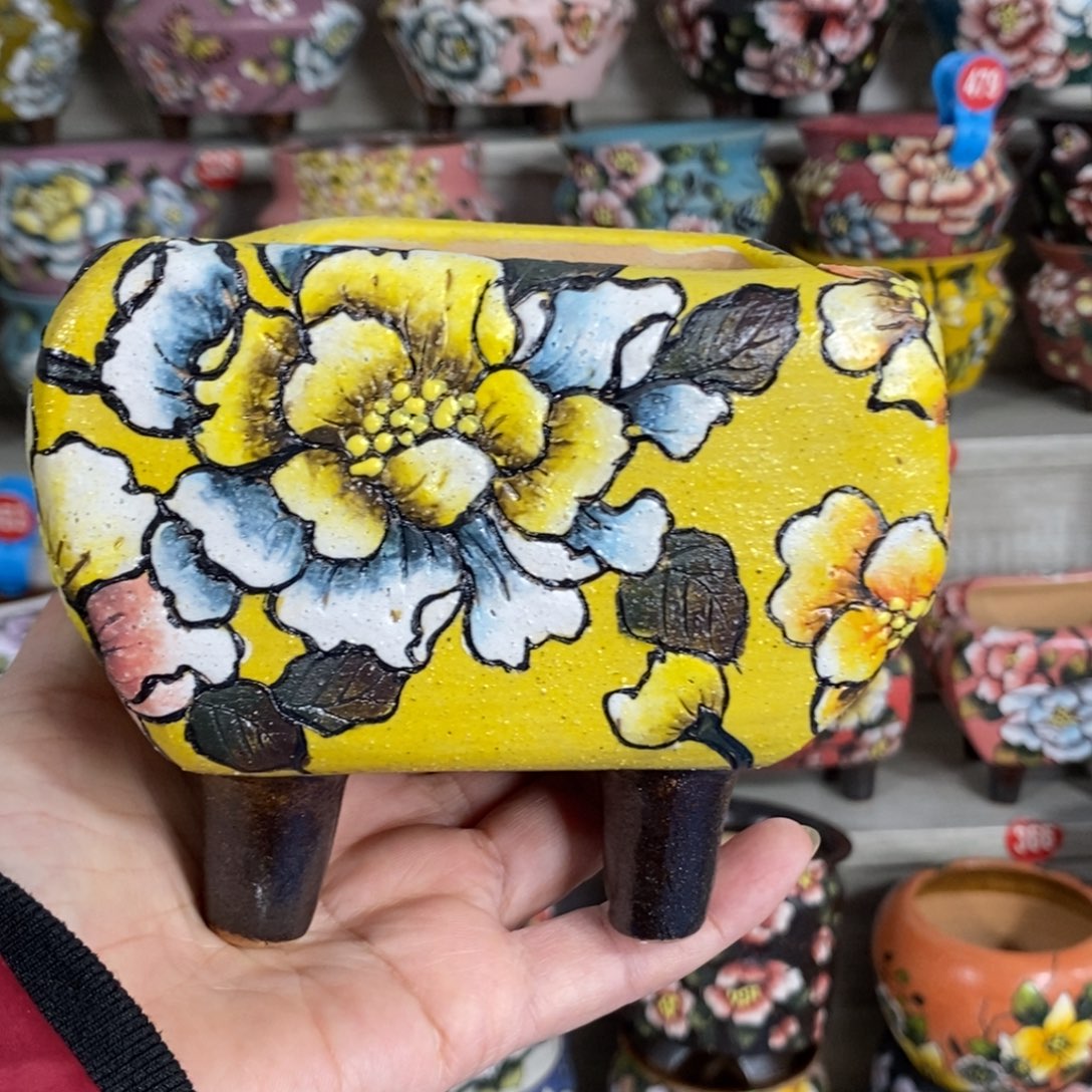 景德镇精品暮年复古花盆