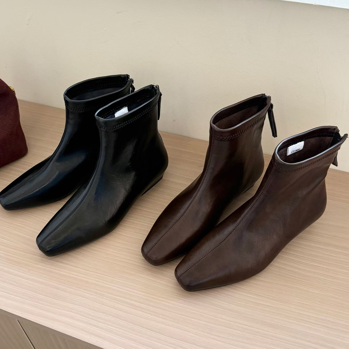 11-20法式气质小方头百搭瘦瘦靴女秋季新款高级感时尚外穿短靴