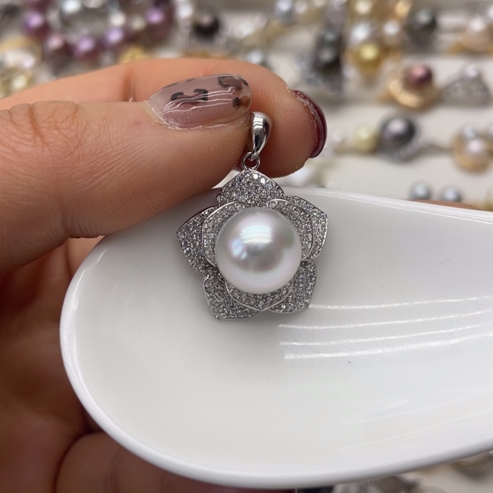 海水珍珠吊坠(不含链)银S925镶嵌