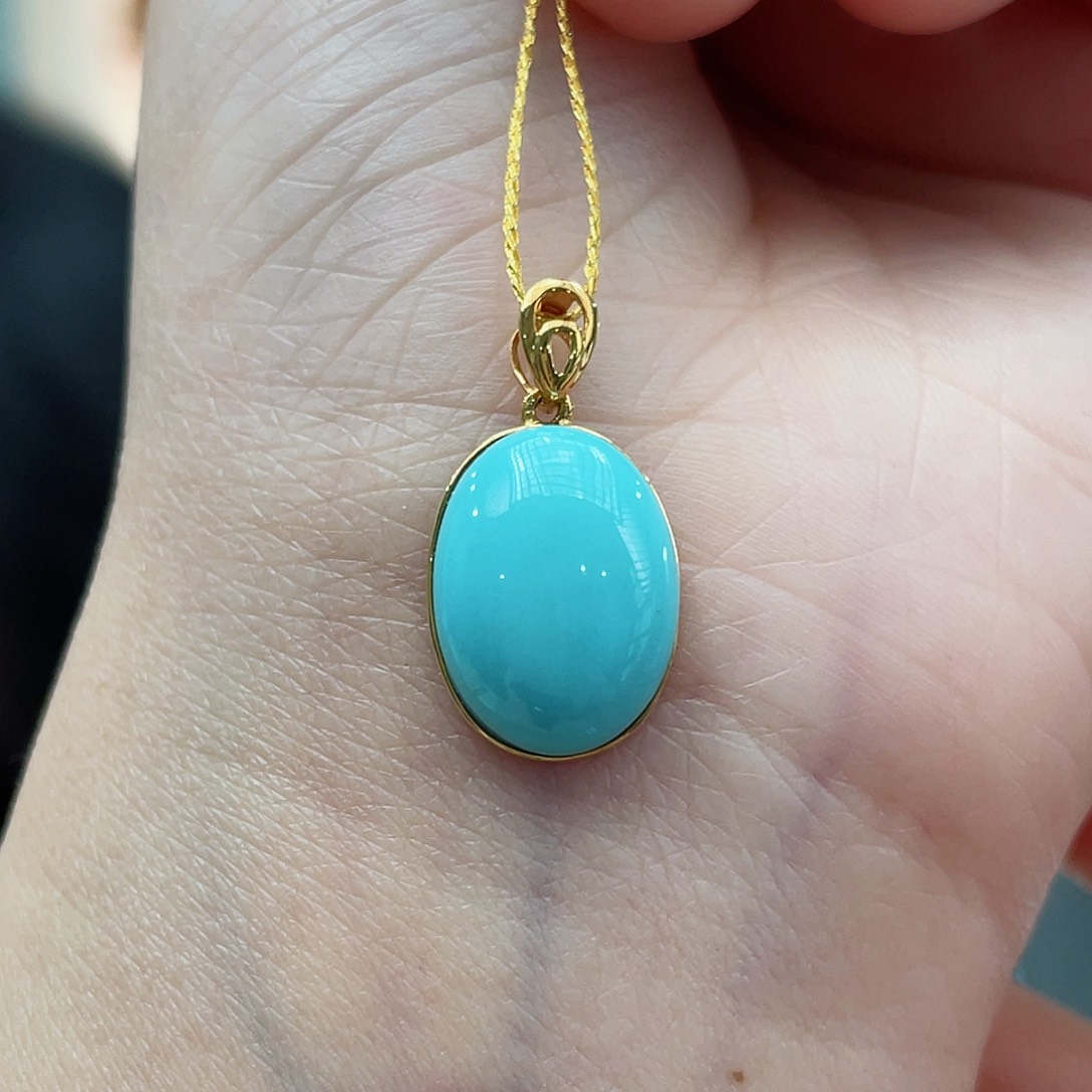 绿松石戒指18K金镶嵌