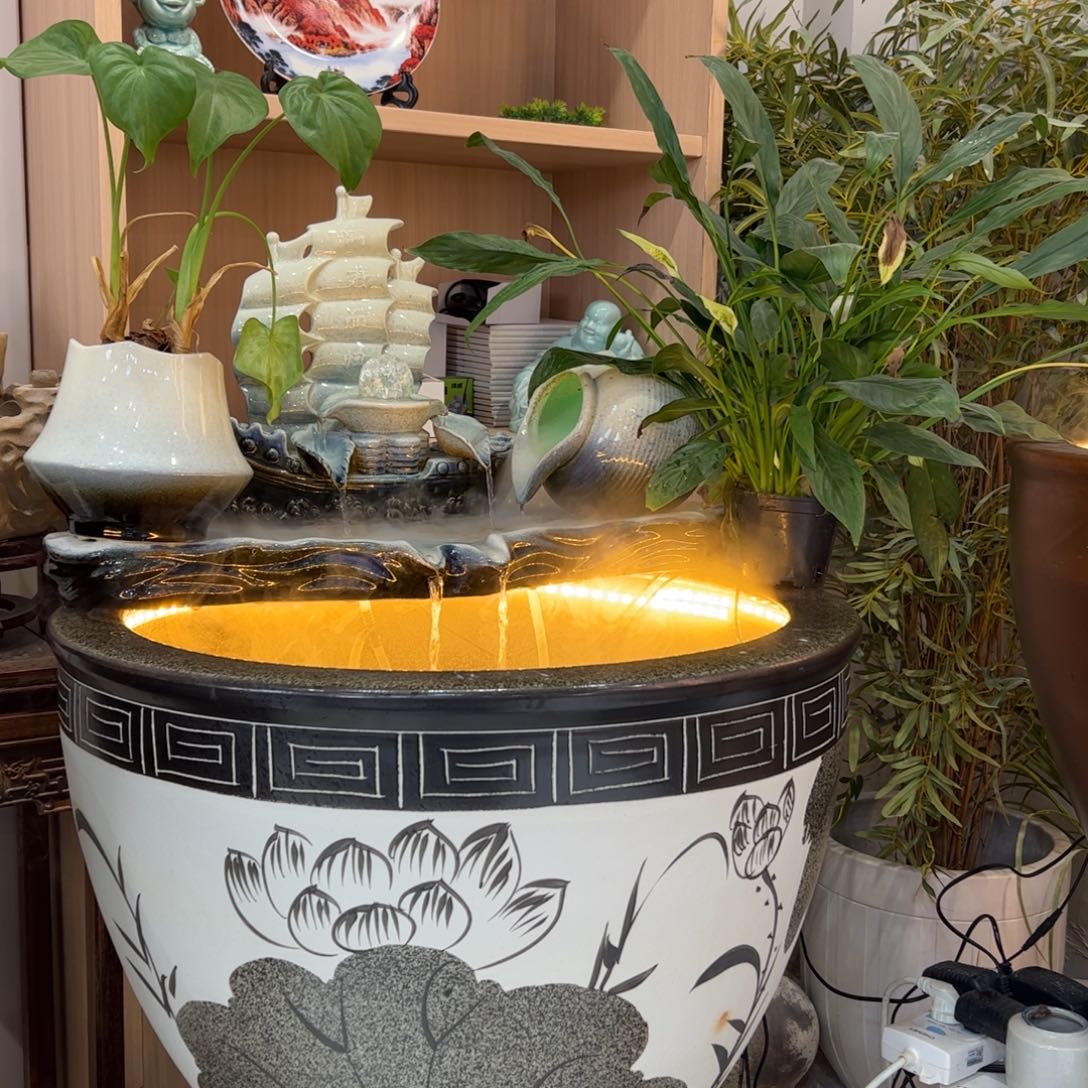 陶瓷景德镇陶瓷流水摆件