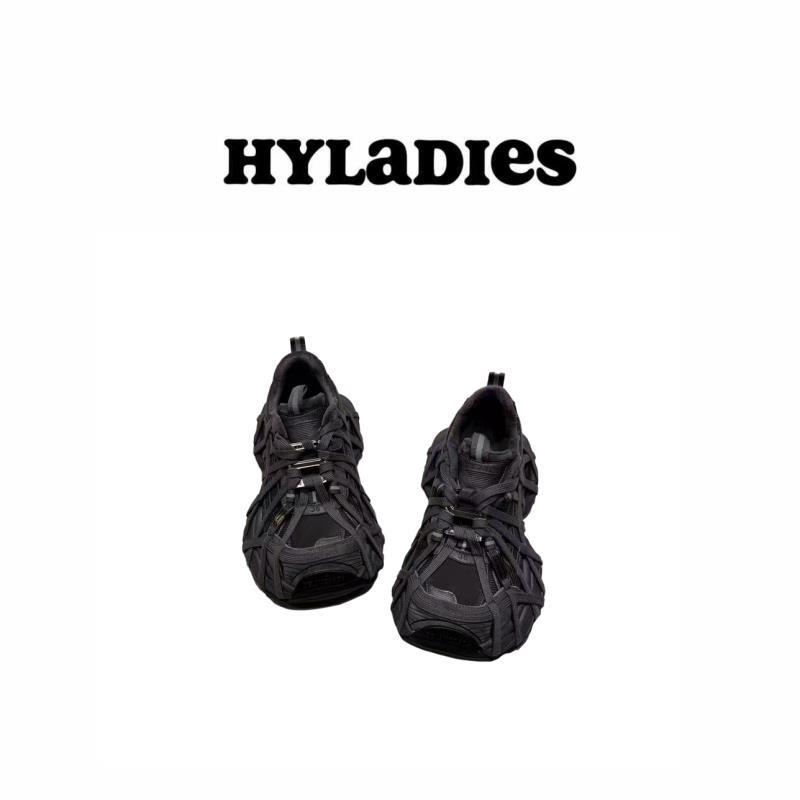 HYLADIESWEAR  『绑带老爹鞋』冬季加绒小众复古潮酷增高厚底运动鞋