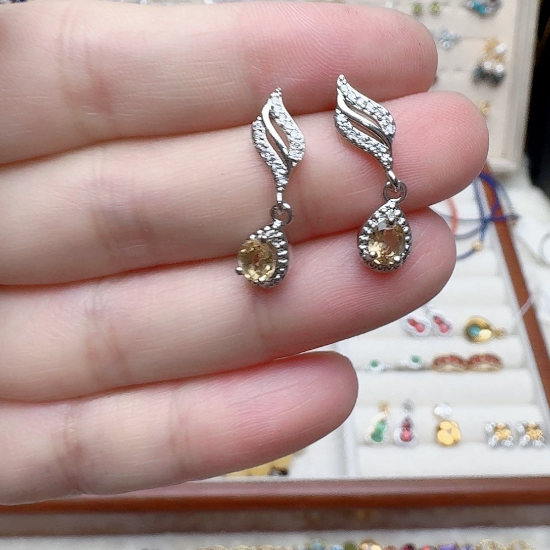 水晶耳饰未镶嵌耳钉