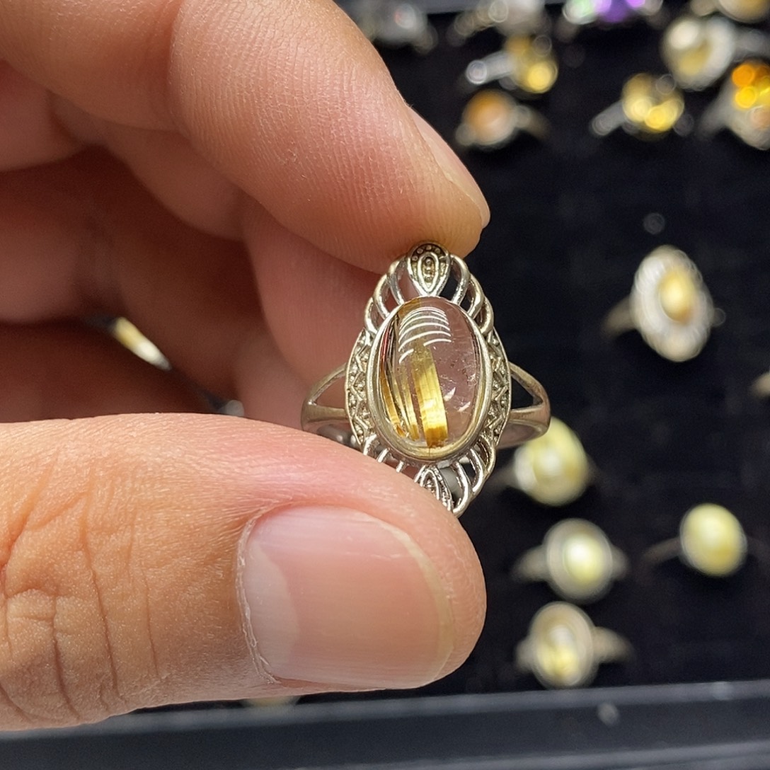 银S925镶嵌珠宝半成品水晶