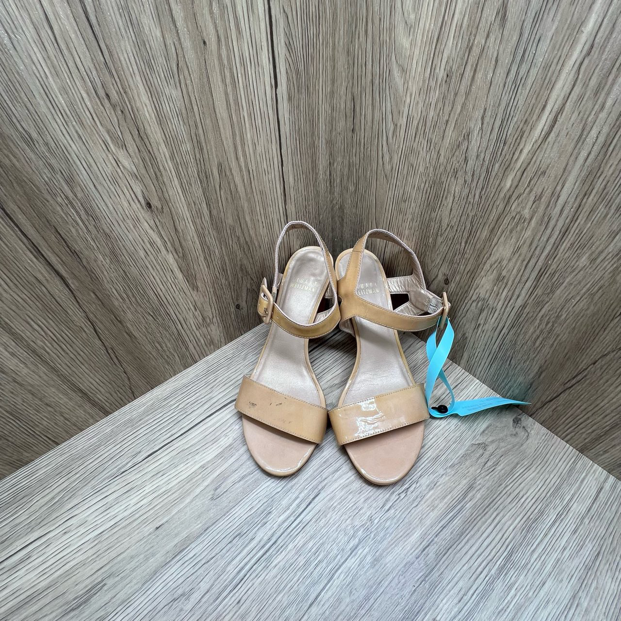 90新 StuartWeitzman 亮面高跟凉鞋 35.5码/9新/4500/无配件