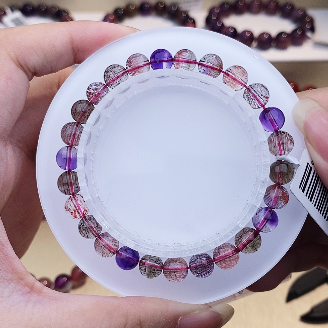 未镶嵌手链水晶黑加侖6+