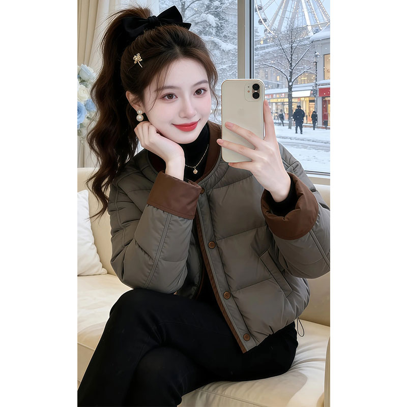 香朵儿【长暖守望】慵懒风气质短款百搭棉服女2026冬季新款韩系棉衣