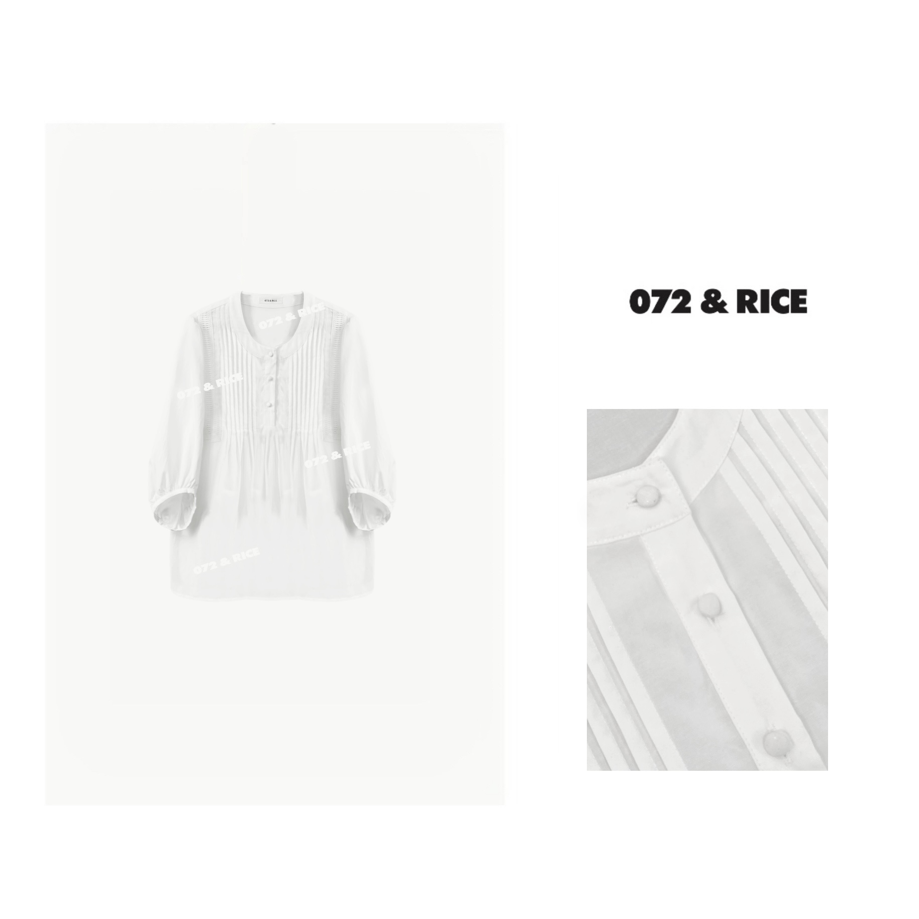 072 & RICE【爱丽丝】莱赛尔+棉 夏季圆领中袖衬衣 24XB17 FF1212