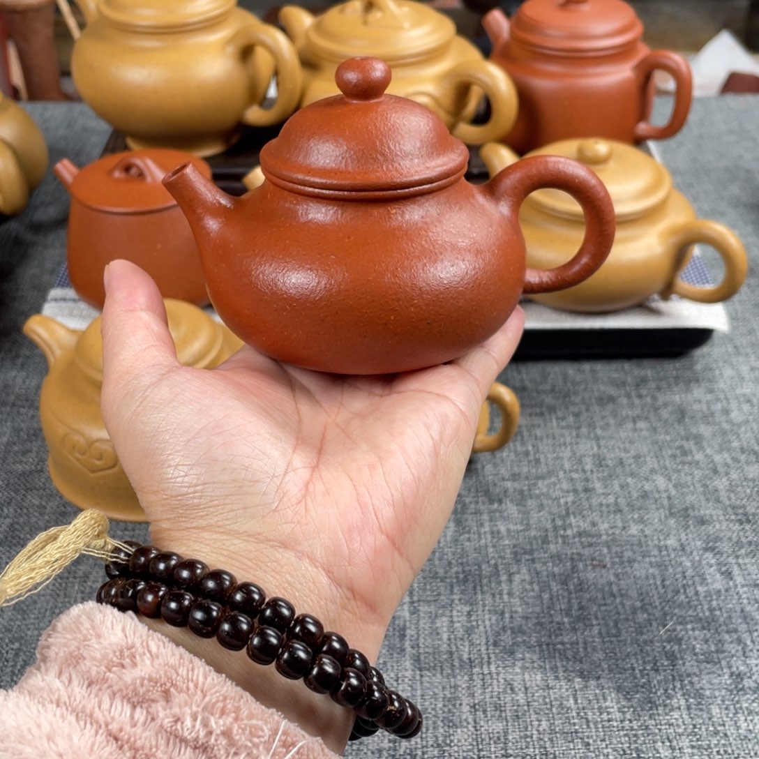 紫砂茶壶红降坡容天全手纯红20目190