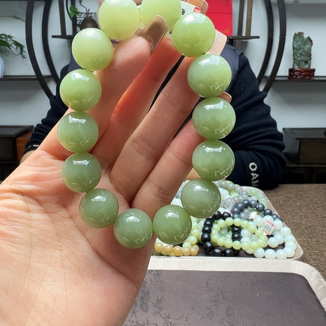 和田玉未镶嵌手链16若羌黄口