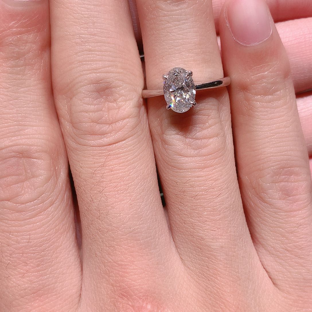 实验室培育钻石铂Pt950镶嵌