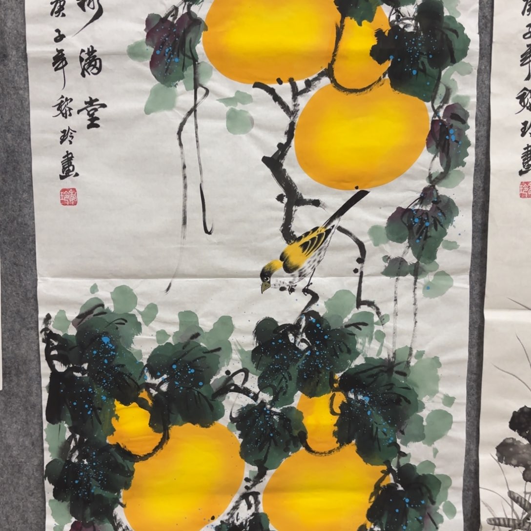 国画黎玲老师画家作品精品花鸟山水国画