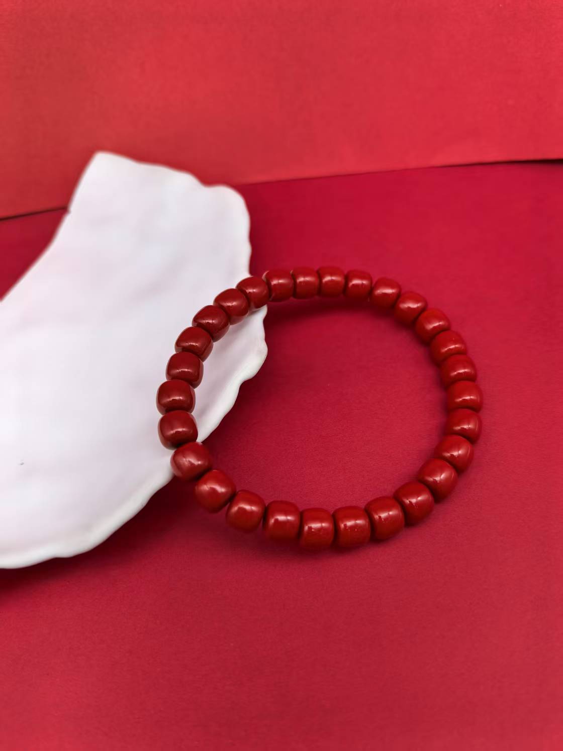 含辰砂工艺品含砂辰工艺品 大红串珠8.5mm
