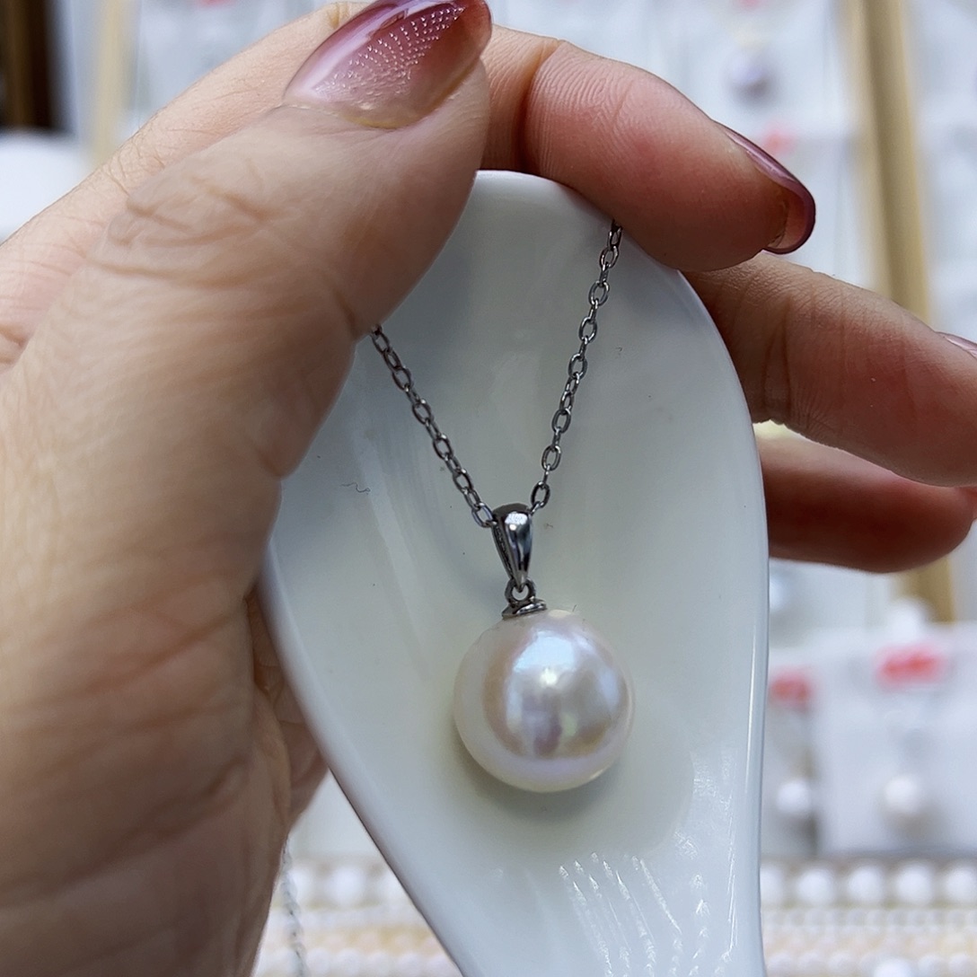 淡水珍珠吊坠(赠链)银S925镶嵌