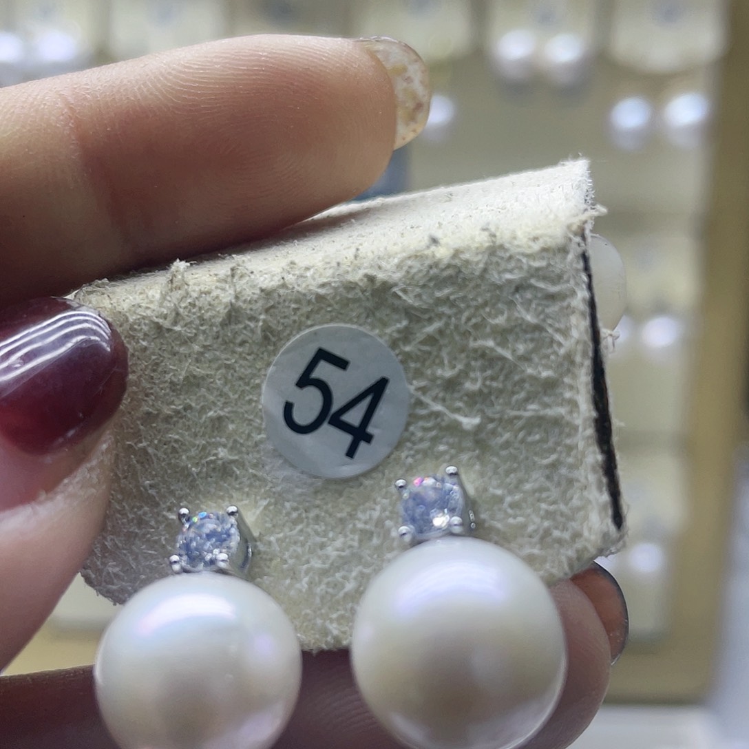 淡水珍珠耳饰银S925镶嵌