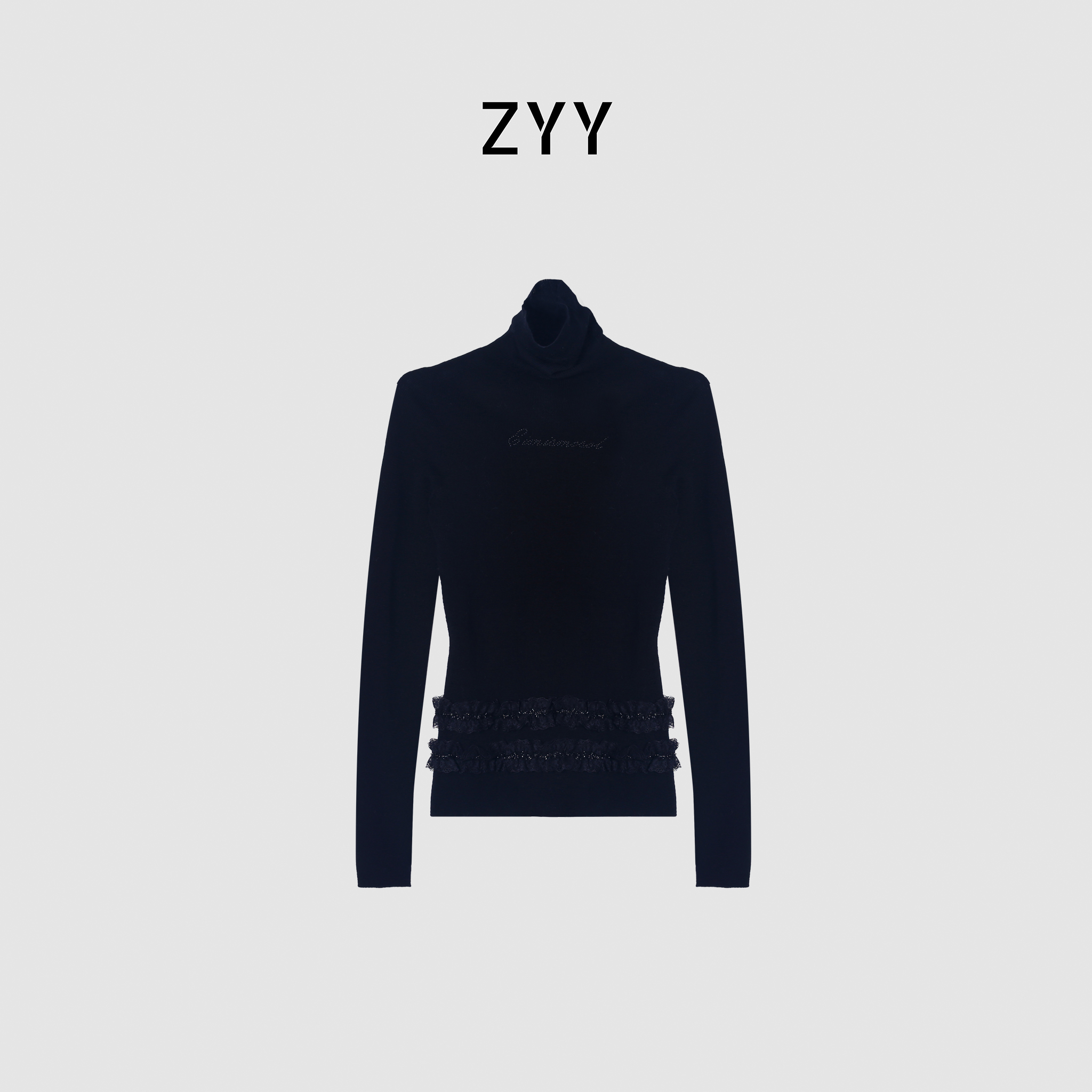 ZYY【栀花清梦】2025/S新品高龄花边烫珠针织打底衫X25DZZ05254