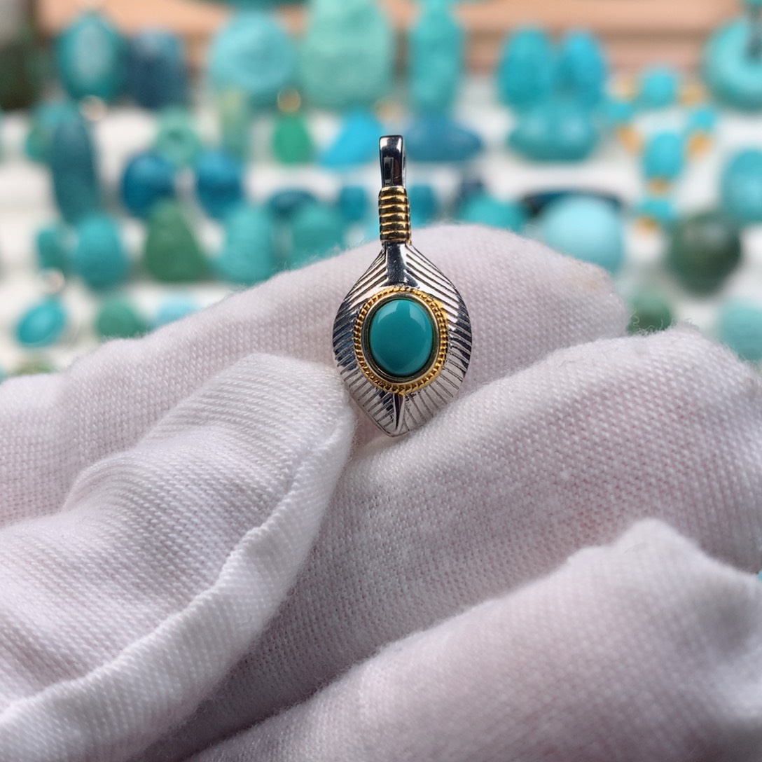 绿松石配饰银S925镶嵌