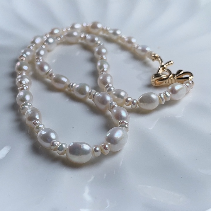 淡水珍珠银S925镶嵌颈饰