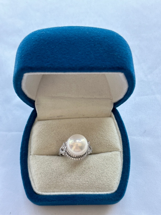 天然淡水珍珠11-12mm正圆强光无暇设计款高级百搭戒指J046