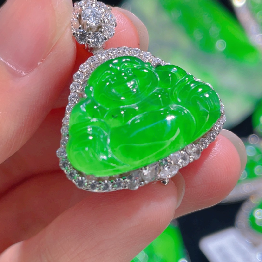 翡翠吊坠(不含链)银S925镶嵌