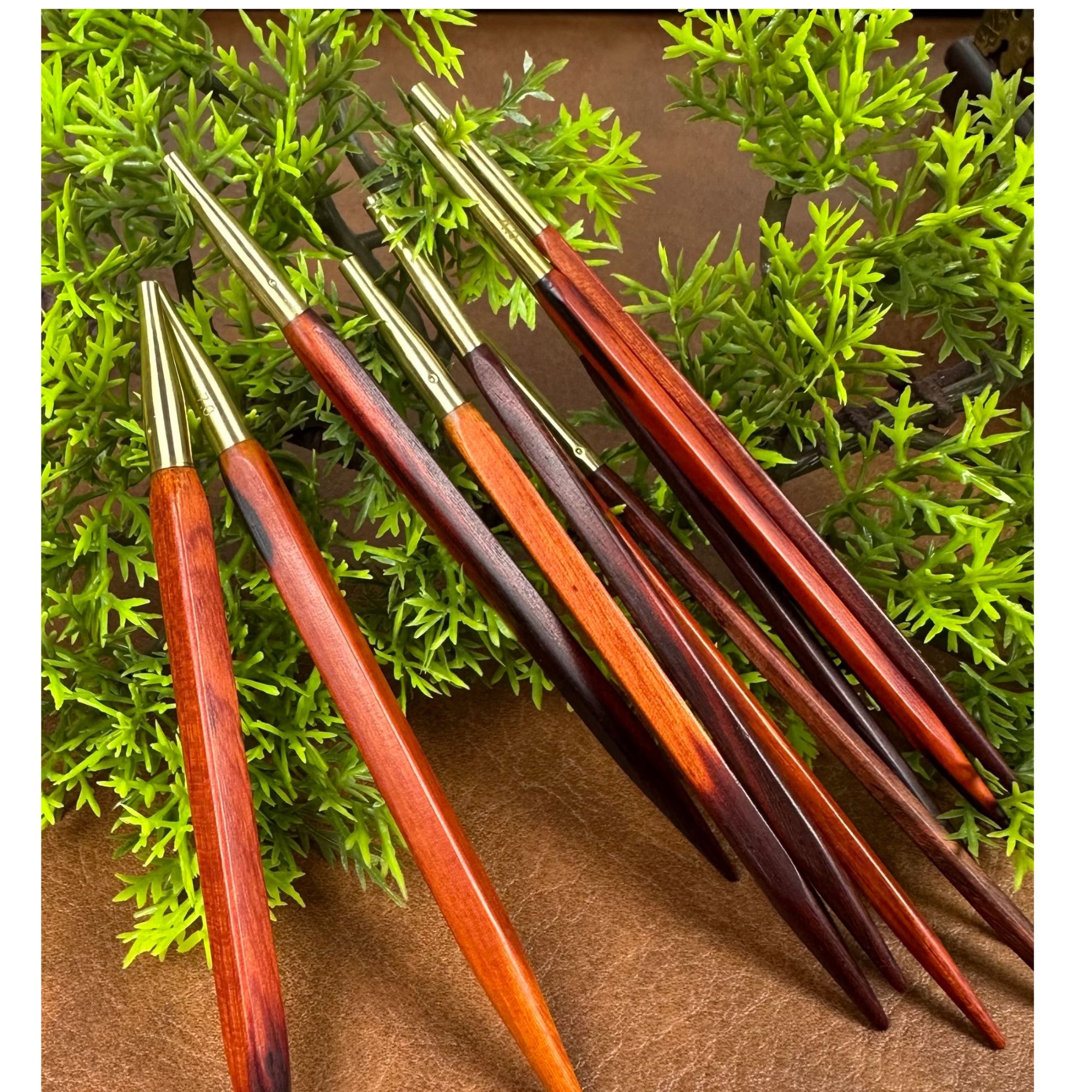 【3付装方针】红花梨原木手工可拆卸环形方针循环方针编织毛衣针