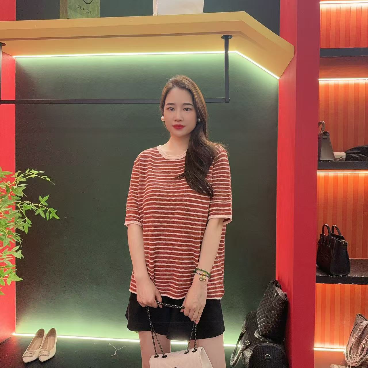 6297多金大码爱玛橙色气质减龄上衣春秋季女装设计女