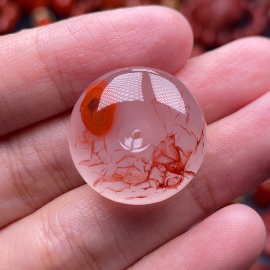 南红玛瑙未镶嵌珠宝奇石平安扣吊坠