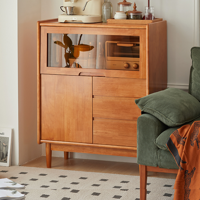 实木餐边柜客厅储物柜家用收纳柜简约置物柜北欧茶水柜日式玄关柜
