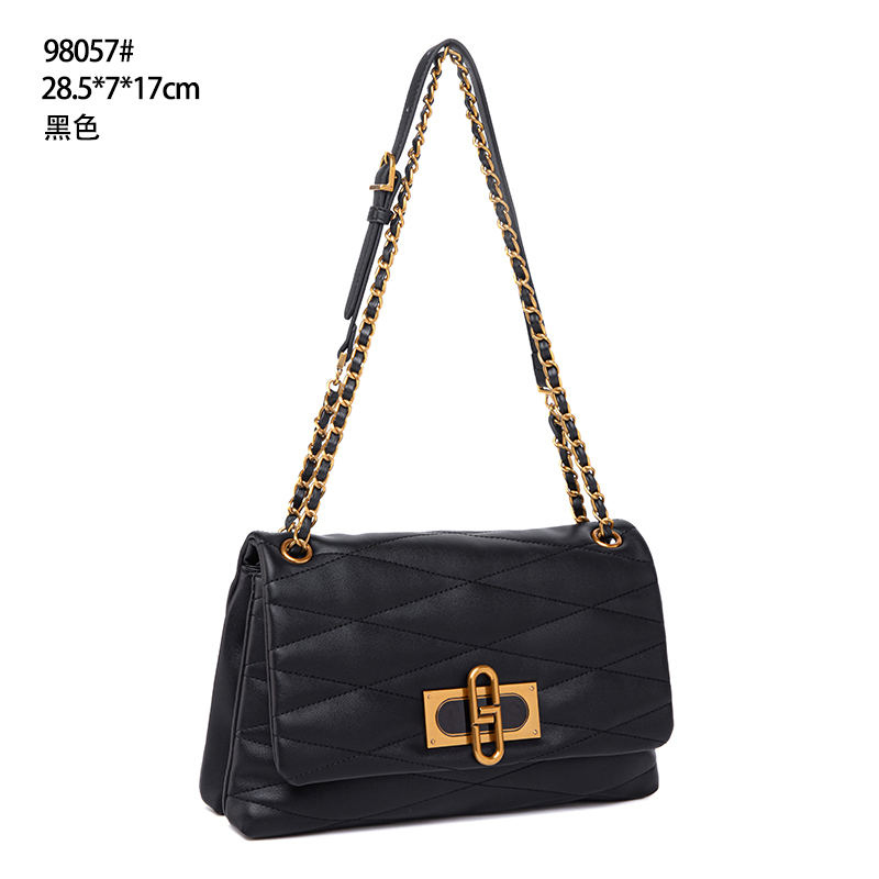 【文文甄选】QYX-98057-黑色 小方包方形斜挎包耐磨女士单肩包