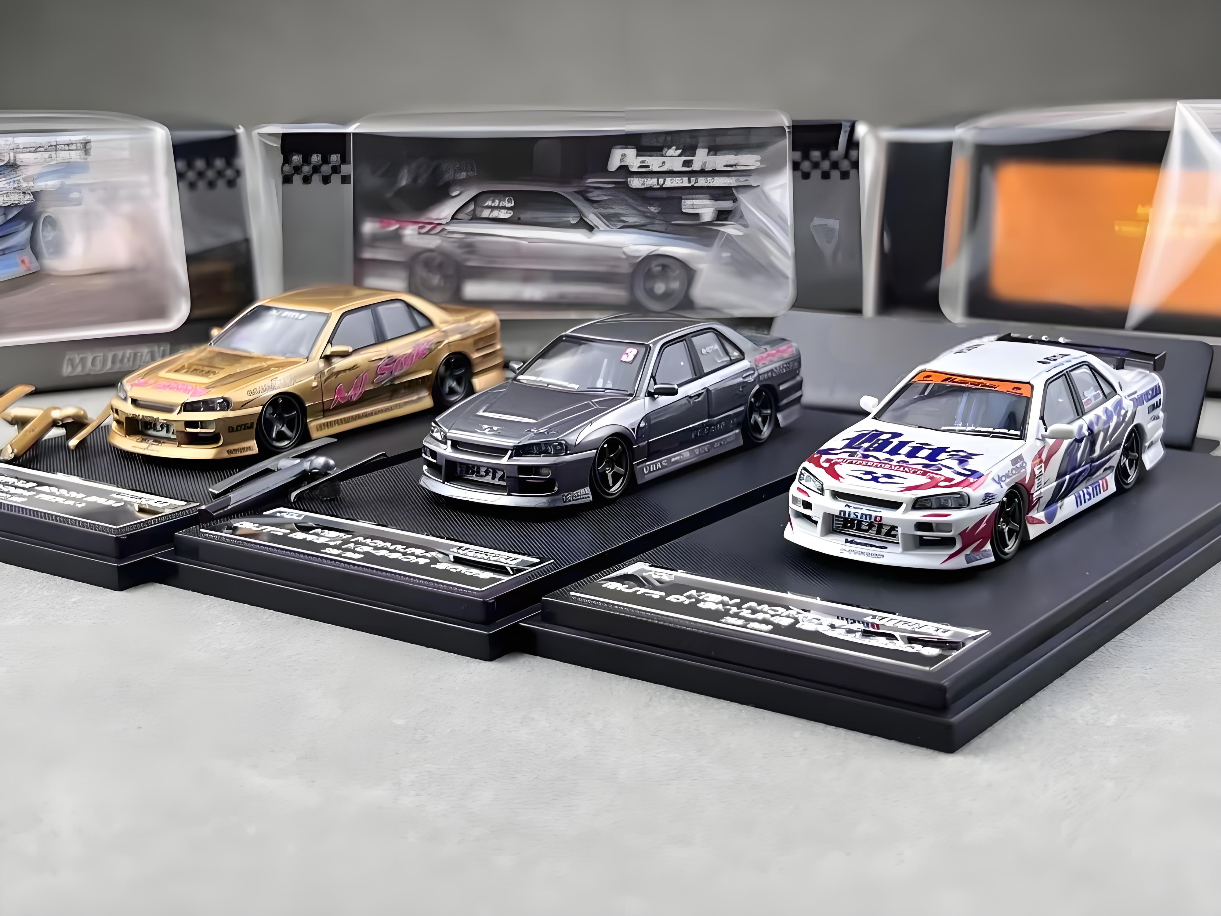 Mortal 1:64 尼桑 Skyline ER34 D1 漂移车版本 合金汽车模型